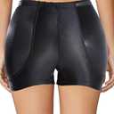 Women Hip Enhancer Panties Boy Shorts Padded Body Shaper Butt Lifter Shapewear Underwear Pads Tummy Control Seamless (Small, Black)