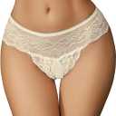 Avidlove Sexy Underwear for Women Lace Panties Briefs Low Rise Thongs Stretch G-String Underpants Light Champagne S