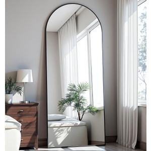 Arched Full Length Mirror, 58"X18" Large Full Body Mirror, Black