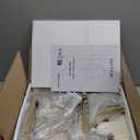 Stand for Record Player, 3 Tier Vinyl Record Storage with Now Playing Holder, Turntable Stand, Vinyl Display with Speaker Storage for Living Room, Gold White