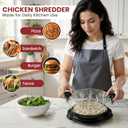Chicken Shredder Tool Twist Large 3 layer With Meat Tenderizer Tool & Brush,Manual Chicken Breast Grinder,10'' Pro Meat Shredder, BPA Free Anti-Slip Ergonomic Handle,Suitable For Beef &Vegetable