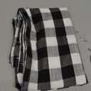 Buffalo Plaid Gingham Half Window Cafe Tier Curtains, Farmhouse Check Tiers Curtain for Kitchen Bathroom Living Room Window, 28" x 36", Black/White, Set of 2