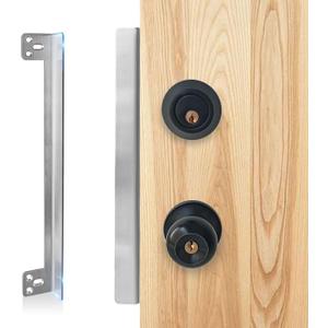 Heavy-Duty Door Latch Guard Plates 12 with 1 Offset Cover, Satin Nickel, Protector Shields for Door Knob/Deadbolt/Mortise/Double Door Lock, Outswing Door Security(2 Pack) (12" - 2 Pack)
