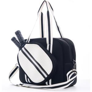 Cute Pickleball Bags for Women and Men,Pickle Ball Bag Tote for Women,Pickleball Sling Bag for Women (Black)