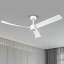 TALOYA 52 Inch Ceiling Fans with Lights Led Remote Control Low Profile Flush Mount for Living Room Bedroom Outdoor Patio,DC Motor,Reversible,Dimmable,Buzzer ON/Off,White, 8.66 inches