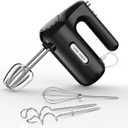Lord Eagle 5-Speed Hand Mixer Electric, 300W Compact Handheld Mixer, Portable Kitchen Egg Beater with 5 Attachments & Storage Bag, Cake Supplies for Bread Dough Baking, Lightweight, Black