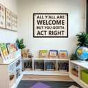 2 x Welcome Sign Funny Welcome Banner, Trendy Retro Wall Hanging, Wall Decor, Banner Flag, Wall Flag Classroom Playroom Home Entryway Living Room Office Decor, Banner for Room, Black and White