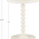 Powell Tarkin Round Off White Turned Spindle Pedestal Side Accent Table