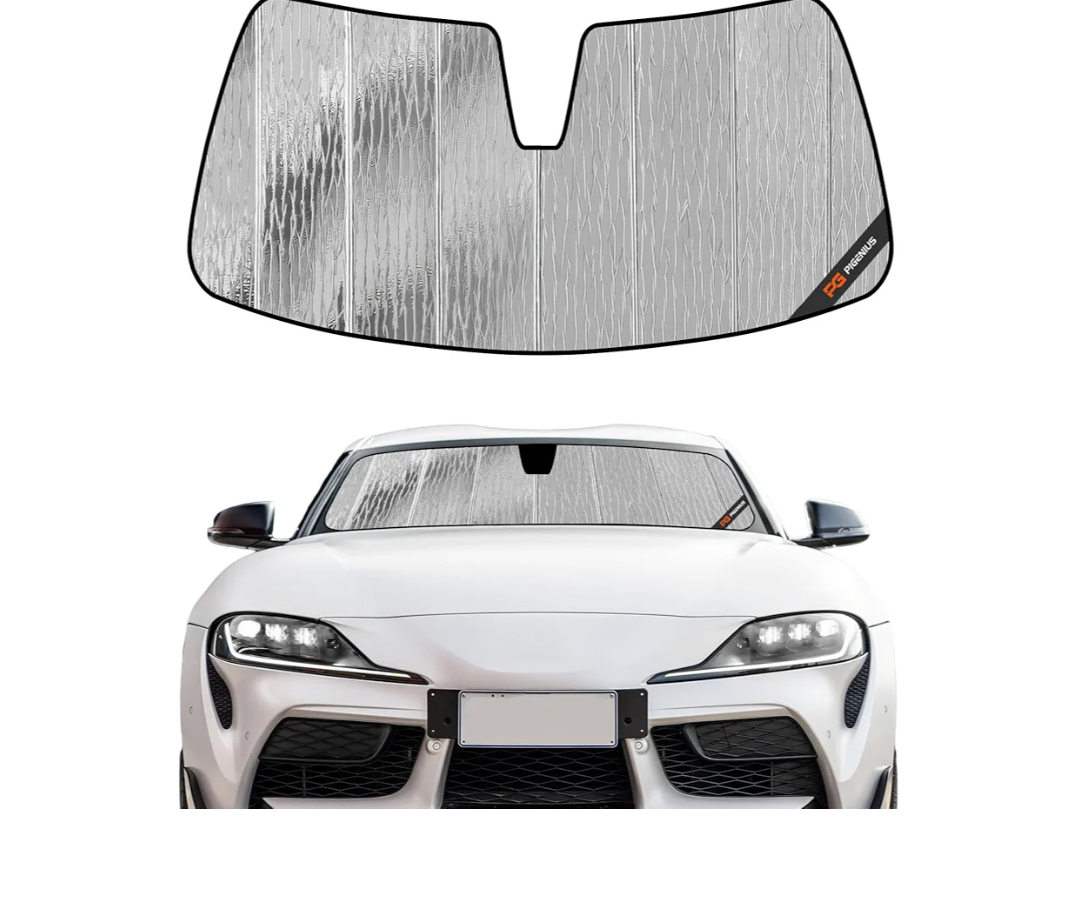 Windshield Sun Shade for Toyota GR Supra 2020-2025 with Rearview Mirror Camera, Custom Front Window Sunshade - AstraGuard