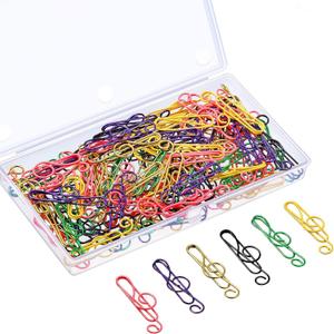 Outus 100 Pcs End of Year Teacher Gifts Music Teacher Appreciation Gifts Musical Paper Clips 6 Colors Metal Musical Notes Clip Treble Clef Paper Clips for Classroom Reading Bookmark Office School