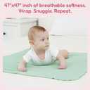 Stretchy Swaddle Blanket for Newborns with Hat & Hello World CardSoft Baby Swaddles 0-3 Months,47"x 47"Supersoft Swaddle Blanket,Receiving Blanket for Boys & Girls (Storm)