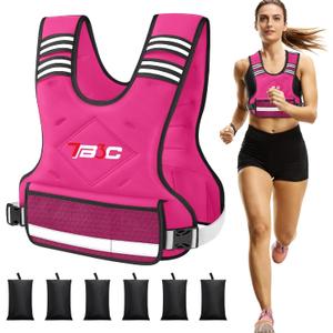 TB3C Adjustable Weighted Vest for Women - 04-10lb/11-20lb/20-32lb Vest with 6 Ironsand Weights for Strength Training,Body Weight Vest Exercise Set for Running, Walking and Home Workouts