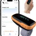 Vibeat Pulse Oximeter for 12 Hours Continuous Tracking, WearO2 Bluetooth Finger Oxygen Monitor, Notification of Low O2, Wearable Ring Blood Oxygen Meter, Free App & PDF Report