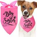 SilTriangle 12 Pack Big Sister Dog Bandanas Pink Bandanas for Dog Triangle Pet Scarf Bibs for Pets Lovers Reveal Ideas Party Costume Accessories, Large
