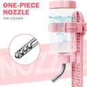 VANNON Pet Standing Water Dispenser Top Fill Dog Water Bottle Dispenser with Stand Leakproof Pet Slow Water Bottle for Small Animals, 13oz, BPA Free, Adjustable Height, Pink