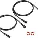 PATIKIL 3.28Ft 3 Pin Extension Cable Wire, Small Size 2Pcs 22 AWG Waterproof IP67 Connector with Male and Female at Both Ends for LED Strips, Black