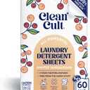 Cleancult Laundry Detergent Sheets - Resealable Box - 3 Stain Fighting Enzymes - Juniper Sandalwood - 60 Loads - Free of Harsh Chemicals - No Mess - No Plastic Waste (60 Count (Pack of 1))