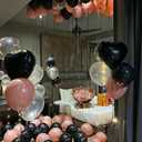 Dusty Pink and Black Balloon Arch Kit, 112 PCS Pink Rose Gold and Black Balloons Garland with Rrose Gold Confetti Metallic Rose Gold Balloons, Retro Pink Balloons for Bachelorette Princess Party Deco