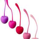 Shibari Cherry Kegel Balls, 5Piece Variable, Weighted Set to Exercise & Tone Pelvic Floor Muscles, Made with Premium Grade Silicone (5 Count (Pack of 1))