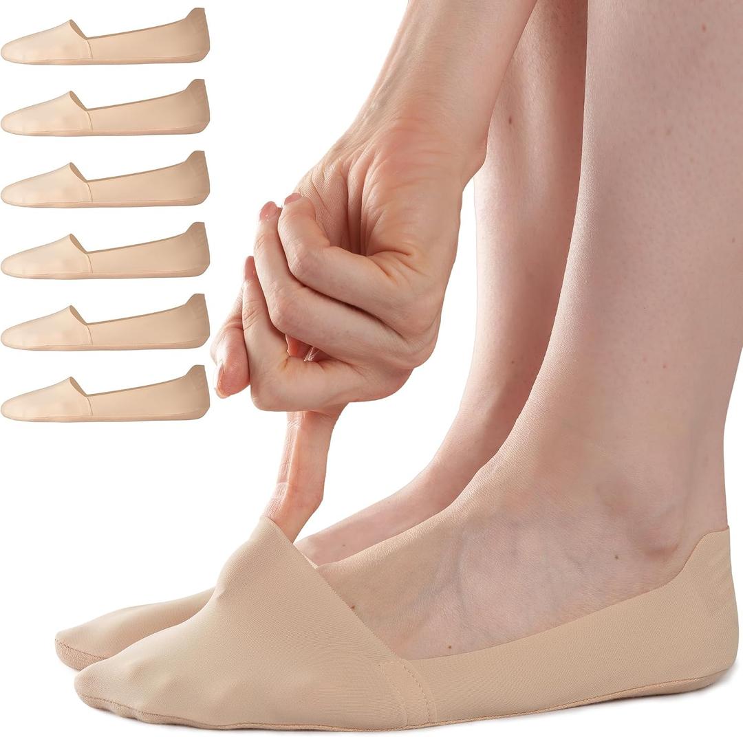 Sofier No Show Socks Womens, Non Slip Low Cut 6 Pairs Thin Silky Dress Footies Liner Invisible Socks Flats Loafers Sneakers