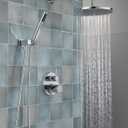 Delta Modern 14 Series Round Rain Shower System Faucet Set, Rainfall Chrome Shower Head and Handle Set, Valve Trim Kit, 10 Inch, Chrome 342702