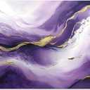 TutuBeer 1 Pcs Purple Wall Art Purple Pictures for Wall Plum Color and Gold Abstract Canvas Picture Print on Canvas Plum Color Pictures for Bedroom for Room Decor Stretched and Framed 16x32 inch