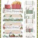 Yungyan 36 Pcs Movie Night Snack Trays - Disposable Christmas Treat Containers, Winter Holiday Farmhouse Snack Boxes, Drink Candy Popcorn Food Holder for Xmas Movie Night Party Supplies