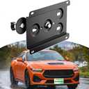 Front License Plate Bracket Compatible with Ford 2015-2023 Mustang No Drill Grille License Plate Holder, Car Tag Frame, Bumper Relocator Adapter Kit