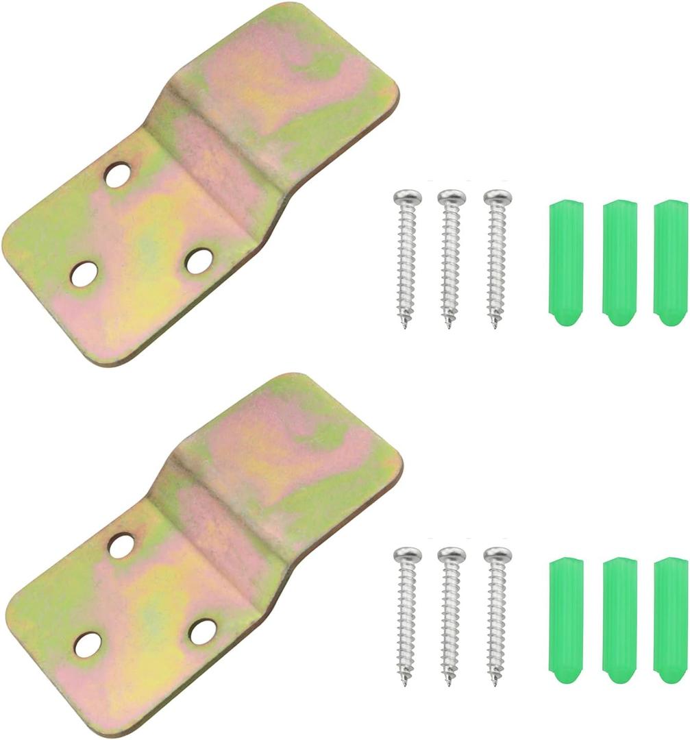 2 Count Wall Mounting Brackets with Screws and Expansion Tubes for Wall Fan, Hanging Plate, Fixing Hooks, Electric Fan Mounting Bracket, Steel, Zinc, Modern Style