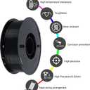 Kingroon PA6 Nylon 3D Printer Filament 1.75mm, 1kg Black Filament, High Strength Filament for Engineering Parts, Dimensional Accuracy +/- 0.03mm