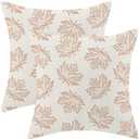 Fall Pillow Covers 18 x 18 Inch, Burnt Orange Maple Decor Throw Pillows for Couch Bed, Autumn Outdoor Farmhouse Decorative Pillowcase Linen Cushion Cover Set of 2