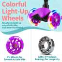 BELEEV A1 Scooter for Kids Ages 2-6, 3 Wheel Kick Scooter for Toddlers Girls Boys, Light up Wheels, Adjustable Height, Lean to Steer, Non-Slip Deck, Lightweight Push Scooter for Children