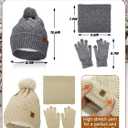 MEWTOGO Thick Fleece Winter Warmer Breathable Beanie Neck Gaiter Touchscreen Gloves Set for Women Gifts, 2 Sets