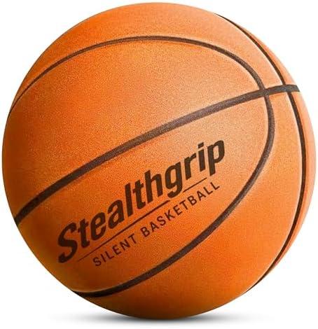 Stealthgrip Silent Basketball Size 7 (29.5") - Grooved Airless Indoor Basketball for Quiet Dribbiling and Indoor Training, Pro PU Foam Ball - Real Feel Higher Bounce Quieter Premium