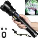 Flashlights High Lumens Rechargeable, Super Bright 3000 Lumens Flashlights with USB Cable, Brightest LED Flashlight for Emergencies, High Powered Flash Light IPX6 Waterproof 7 Light Modes Zoomable