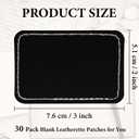 30 Pack Blank Leatherette Hat Patch with Adhesive, Rectangle Laserable Leatherette Patch, Faux Leather Patches for Hats Custom Fabric Repair Sew Laser Supplies (Black White, 3 x 2 Inches)