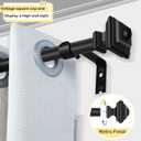 Black Curtain Rods 66 to 120 Inches(5.5-10 Feet),Decorative 3/4 Inch Diameter Drapery Rod Set with Square Finials,Size:36''-120'',Matte Black