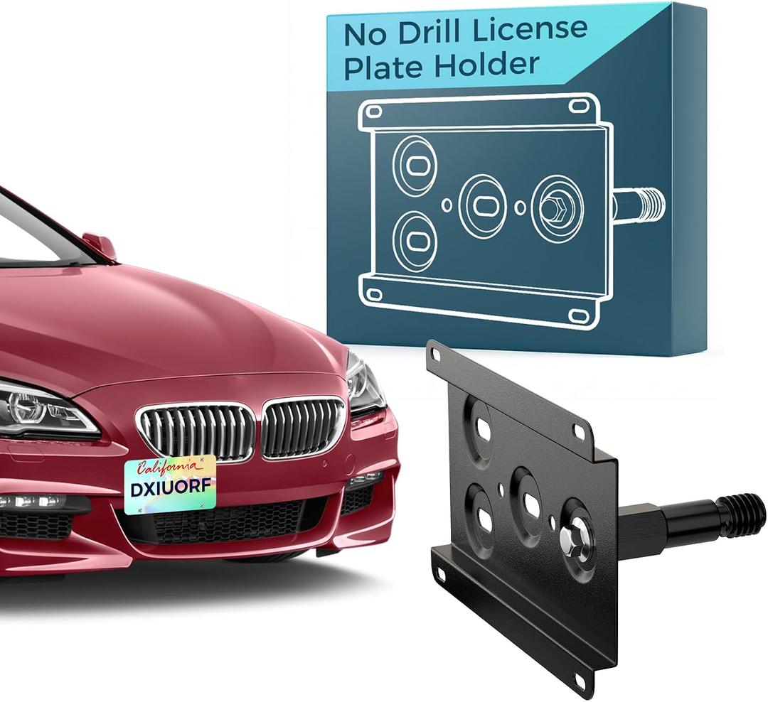 Front Bumper Tow Hook License Plate Mount Bracket Holder No Drill Adapter Compatible with BMW 2 Series 2014-2021, BMW 3 Series M-Sport 2013-2018, 3 Series 2019-2025, X2 2018-2024