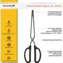 HINMAY Stainless Steel Kitchen Tongs 10" and 12" Set, Comfortable Grip Scissor Tongs for Cooking, Grilling & Serving (Black)