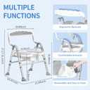 Foldable Shower Chair for Inside Showe Non-Slip Portable Shower Seat for Elderly and Disabledwith U-Shape Cutout 5-Level Height Adjustment for Seniors, Handicap, Pregnant, Gray