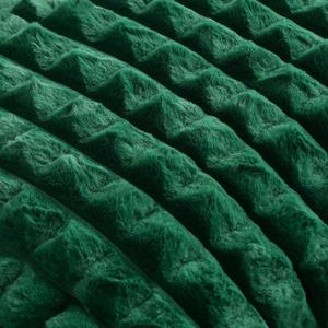 Emerald Green Decorative Throw Pillow Covers 18x18 Inch Set of 2,Square Cushion Case,Fluffy Faux Rabbit Fur Plaid & Soft Velvet Back,Modern Home Decor for Couch Bed