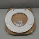 Mayfair Padded Toilet Seat with Chrome Hinges, Soft Vinyl over Wood Core Seat, Made in USA, Round, White
