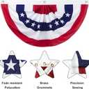 Outdoor Bunting Flags 6PCS 2x4 FT American Pleated Fan Flags,4th of July Patriotic Bunting,Outside Veteran's Day, Independence Day, Memorial Day Decorations, 250th Anniversary