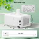 Cat Water Fountain Pump, JY-200S Replacement Pump for Stainless Steel Pet Fountain Adjustable Water Flow Dispenser, Ultra Quiet Pump with Submersible Motor for Dog Drinking Bowl, Low Consumption