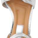 Franco Sarto womens Nora Ankle Strap Low Block Heel SandalHeeled Sandal (9.5, Silver Metallic)