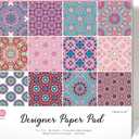 Mandala Pink12x12 Paper Pad Pack Scrapbook Cardstock Decorative Paper for Valentines Day Card Making Journaling Planner Origami Scrapbook Paper Scrapbooking Supplies