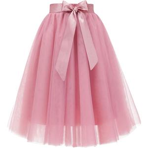 Bridesmay Women's Tulle Skirt Knee Length 6-Layered Wedding Party Homecoming Prom Dress (Large)