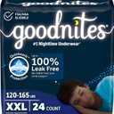 Goodnites Boys' Nighttime Underwear, Size XXL (120-165 lbs), 24 Ct (2 Packs of 12), Packaging May Vary