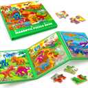 SYNARRY Dinosaur Magnetic Puzzles for Toddlers 3-5, 20 Pieces Travel Puzzles for Toddlers 2-4, Car Airplane Road Trip Activities Magnet Games Toys for 3 4 5 6 Year Old Children Boys Girls Gifts