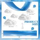 VioraWhite 9 Pcs Blue Sky White Cloud Ceiling Decor Include 12 x 2 ft Fluorescent Light Covers 6 Packs Imitation Artificial 3D Cloud Props Classroom DIY Hanging Ornament Picnic Party Decorations